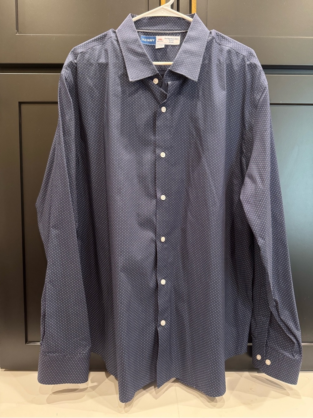 Old Navy Men's Navy Microdot Button Down Dress Shirt Office Wear XXL
